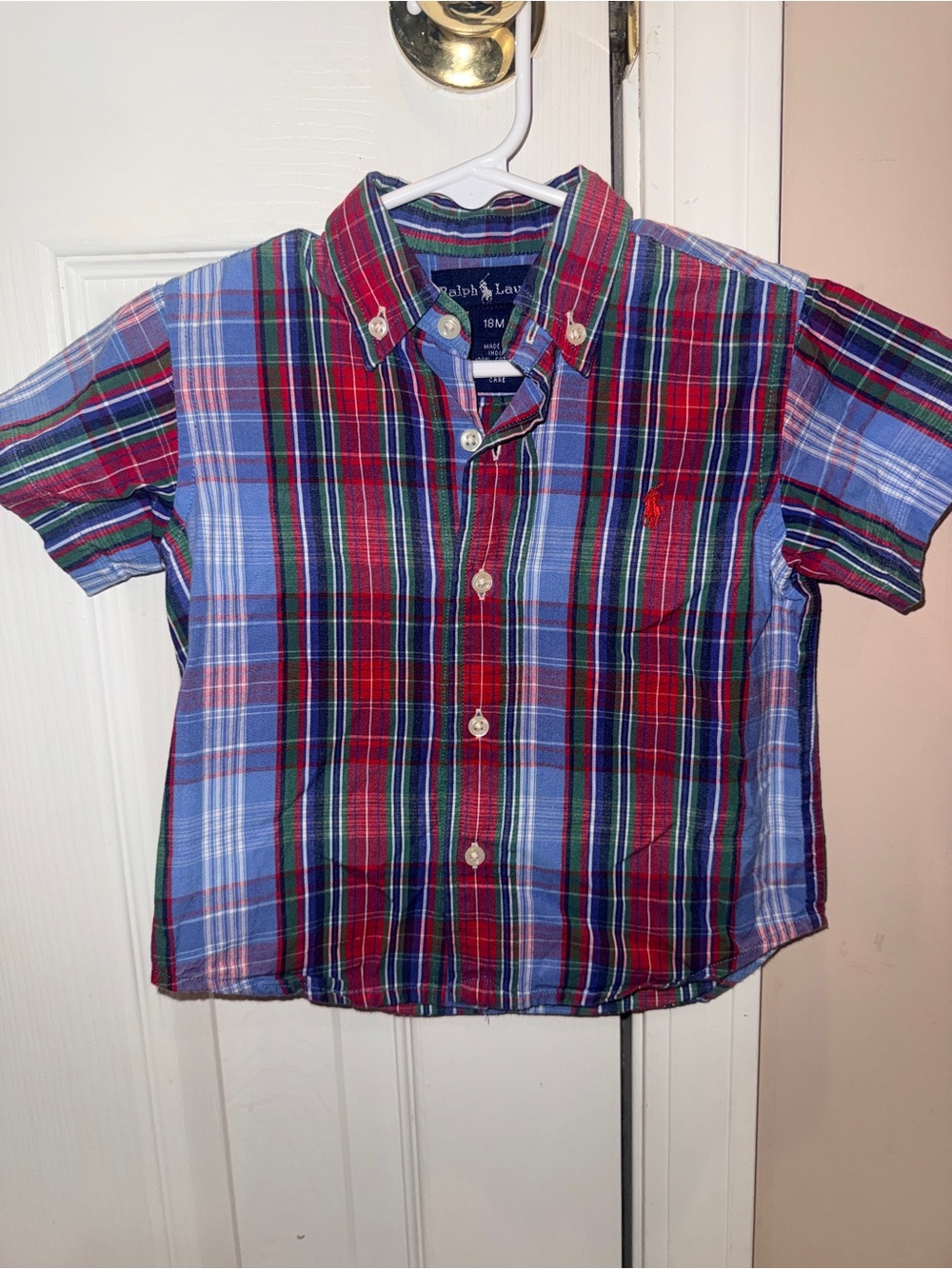 Ralph Lauren Red, Blue & Green Plaid Button-Down Shirt - Kids